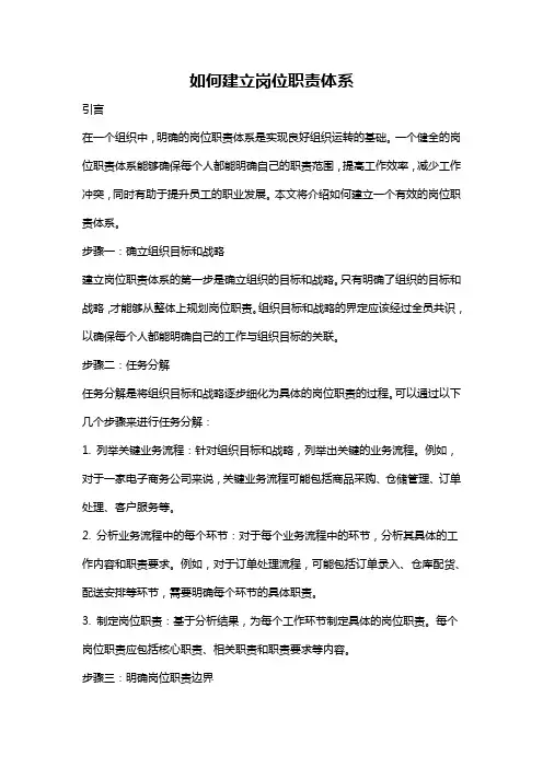 如何建立岗位职责体系