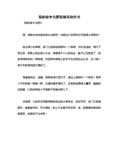 我的家乡合肥发展变化作文