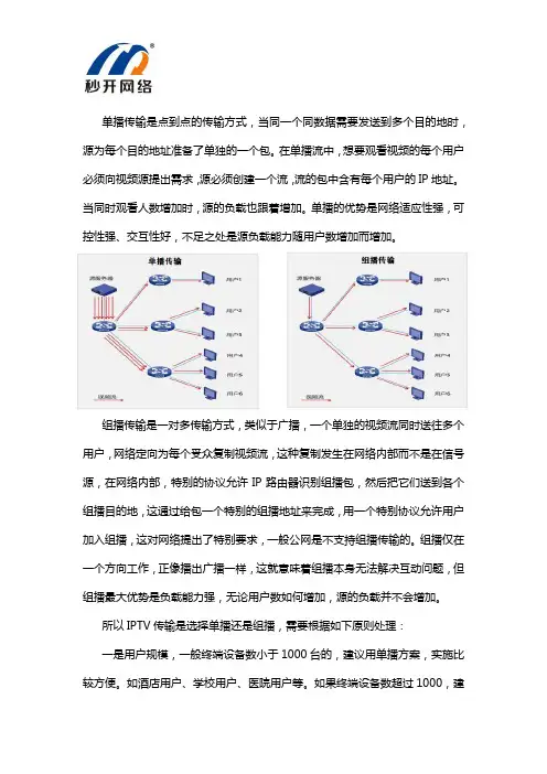 IPTV传输选择单播还是组播