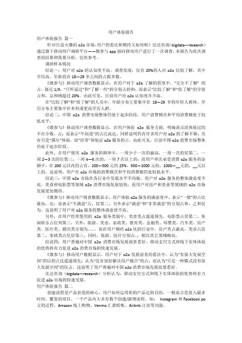用户体验报告