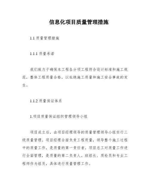 信息化项目质量管理措施