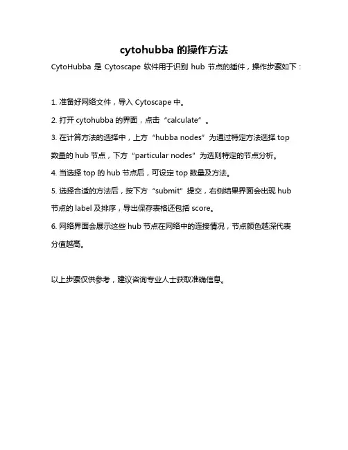 cytohubba的操作方法