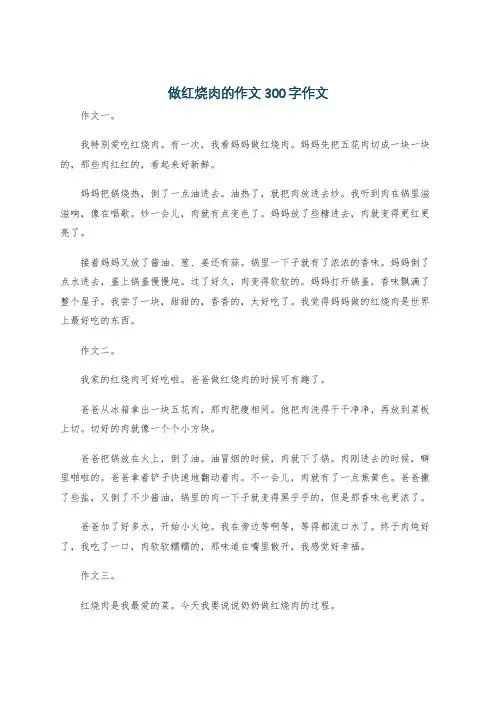 做红烧肉的作文300字作文