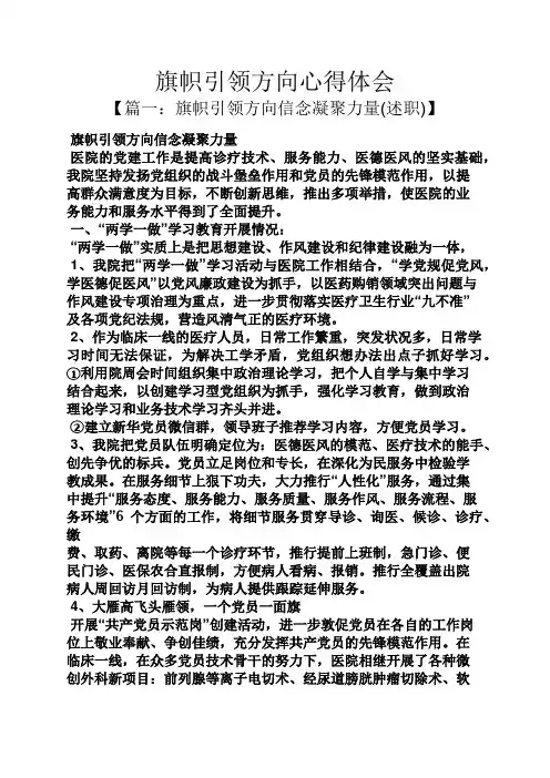 旗帜引领方向心得体会