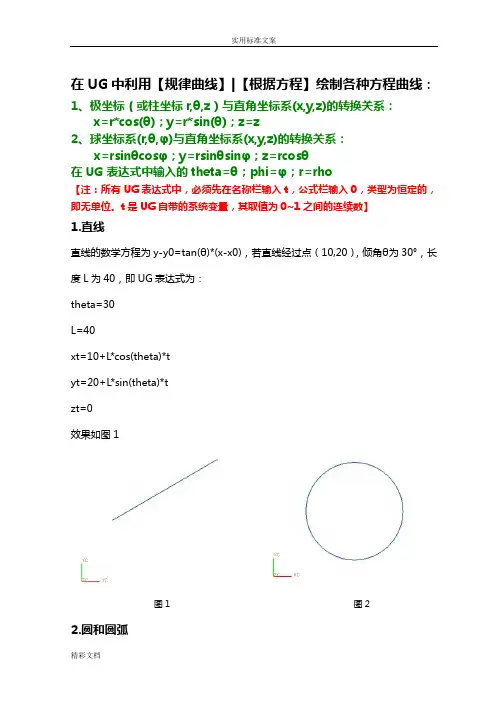 最全地UG方程曲线及详细表达式