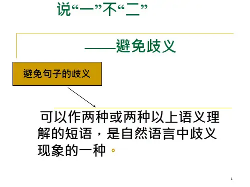 说一不二避免歧义ppt详解课件