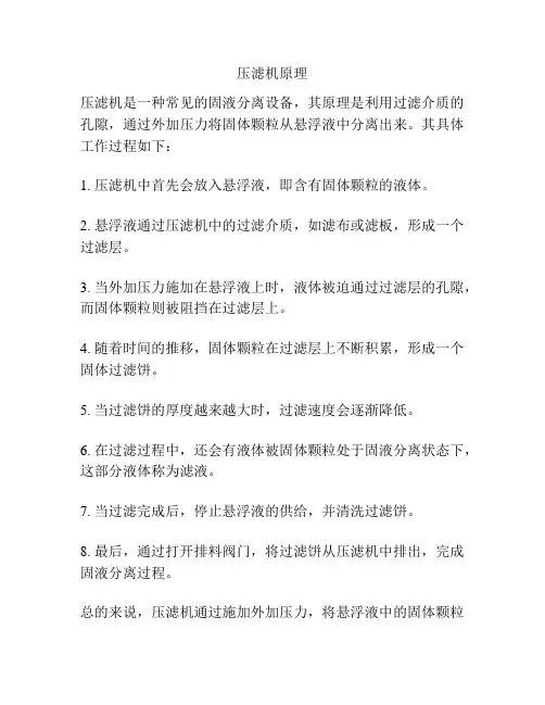 压滤机原理