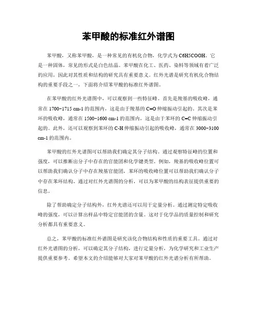 苯甲酸的标准红外谱图