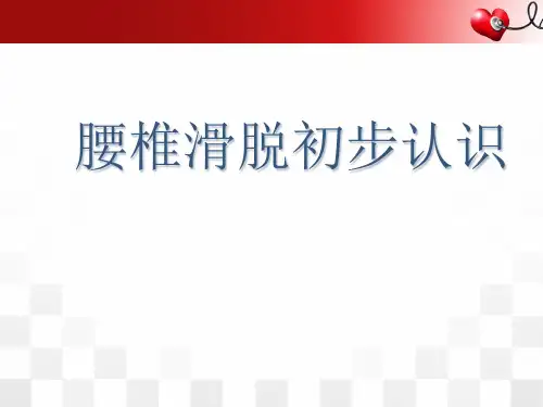 (优质课件)腰椎滑脱初步认识
