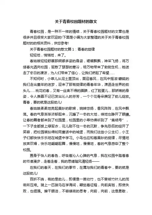 关于青春校园题材的散文