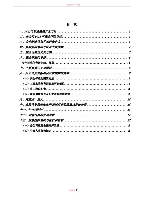 安全标准化口袋书范文