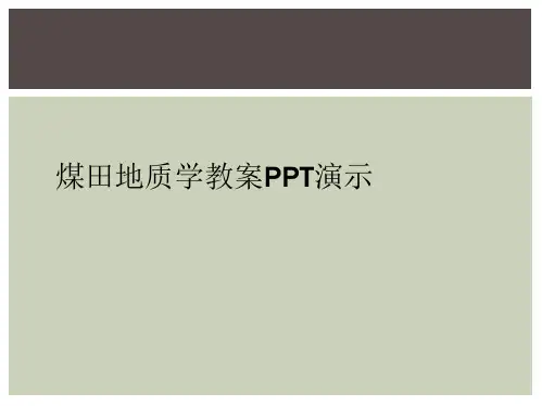 煤田地质学教案PPT演示