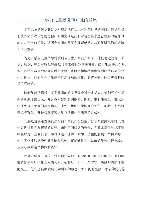 学前儿童感觉和知觉的发展
