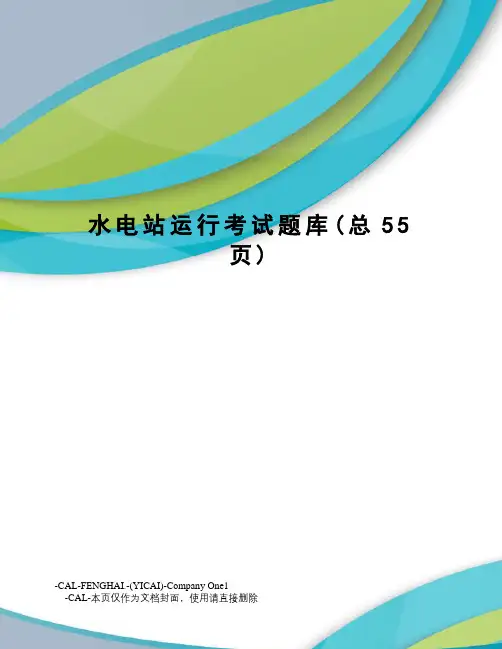水电站运行考试题库