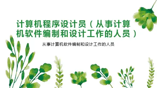 计算机程序设计员(从事计算机软件编制和设计工作的人员)