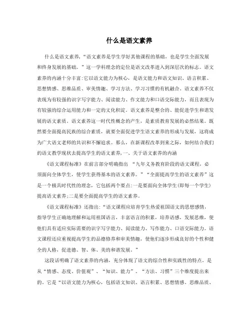 什么是语文素养