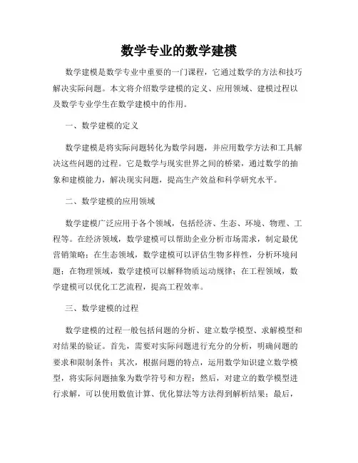 数学专业的数学建模