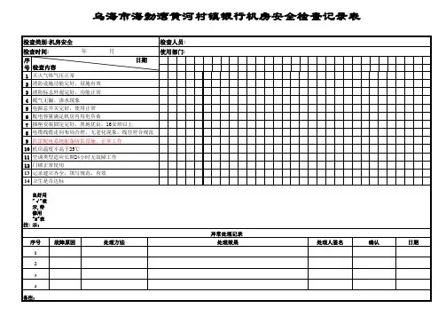 机房安全检查记录表