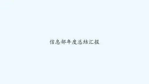 信息部年度总结汇报 PPT