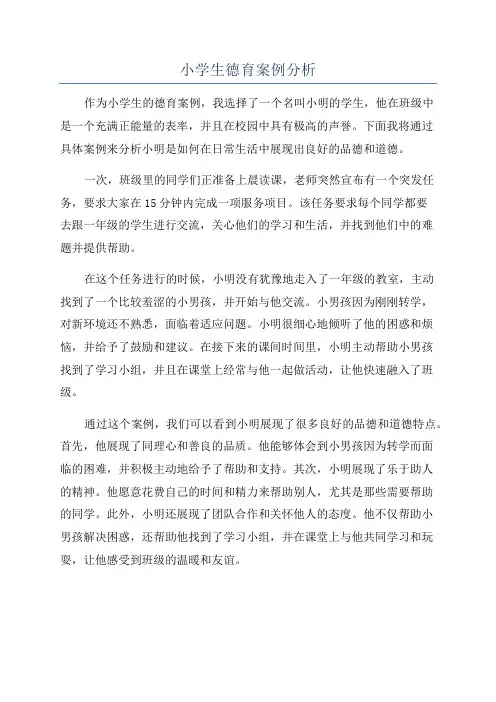 小学生德育案例分析