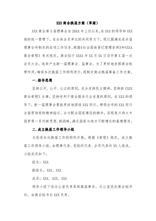 社会团体商会协会换届方案