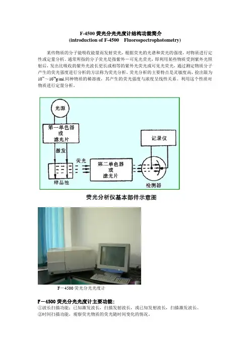 荧光分光光度计结构功能简介