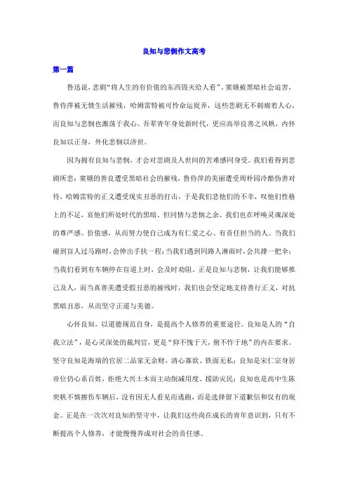 良知与悲悯作文高考