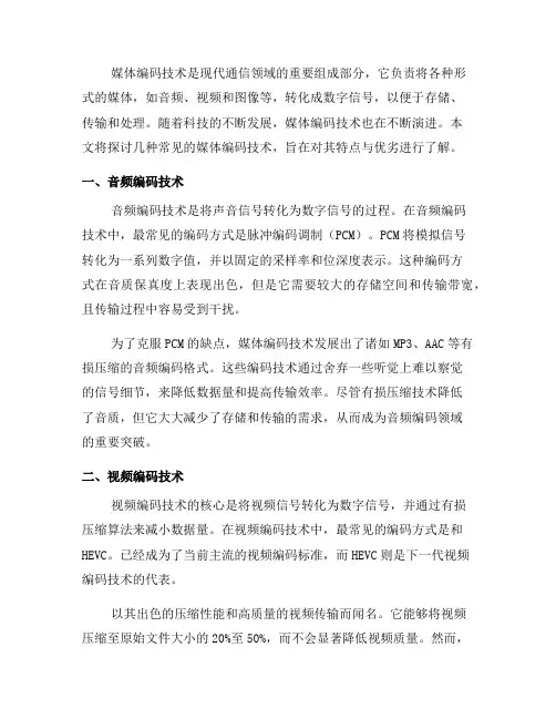 了解多种媒体编码技术的特点与优劣(五)