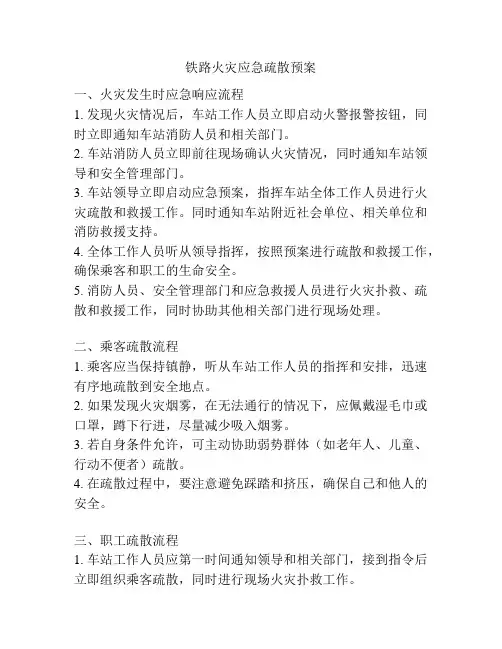 铁路火灾应急疏散预案