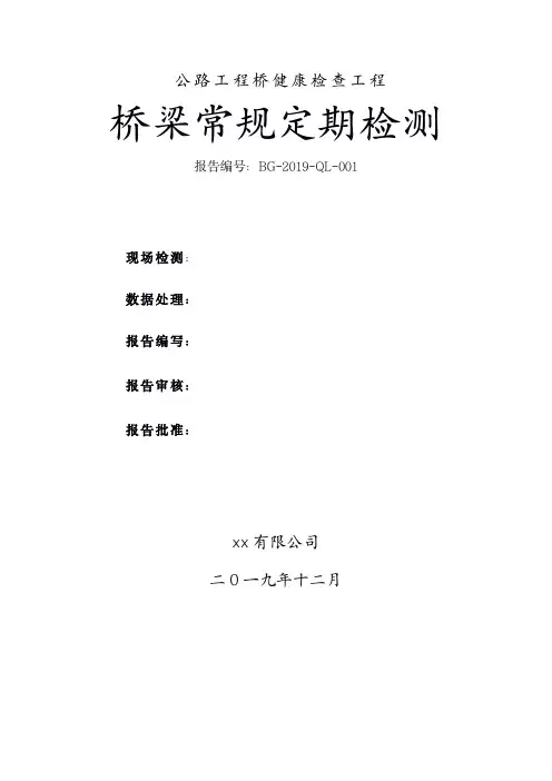 公路工程桥梁健康检查报告