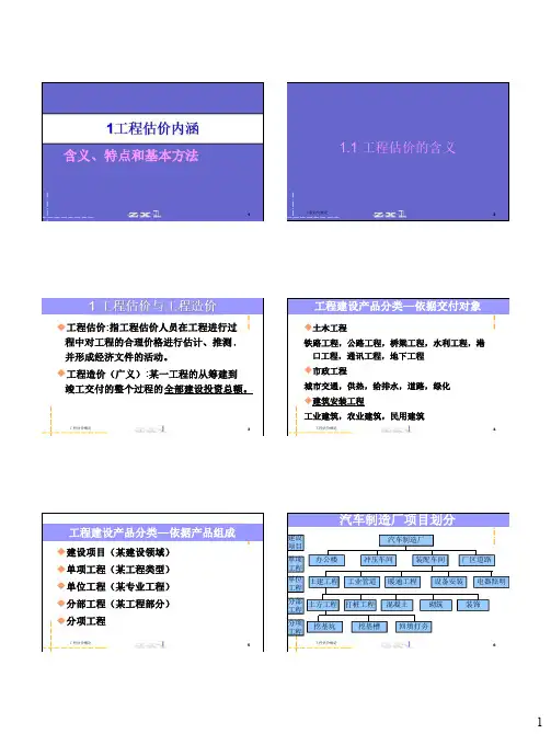 1 工程估价内涵