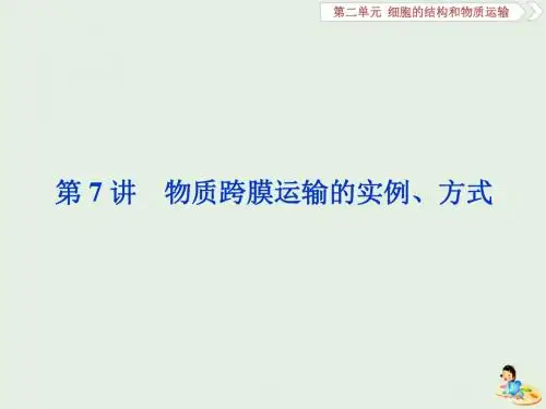 2020版高考生物新探究大一轮复习第7讲物质跨膜运输的实例、方式课件
