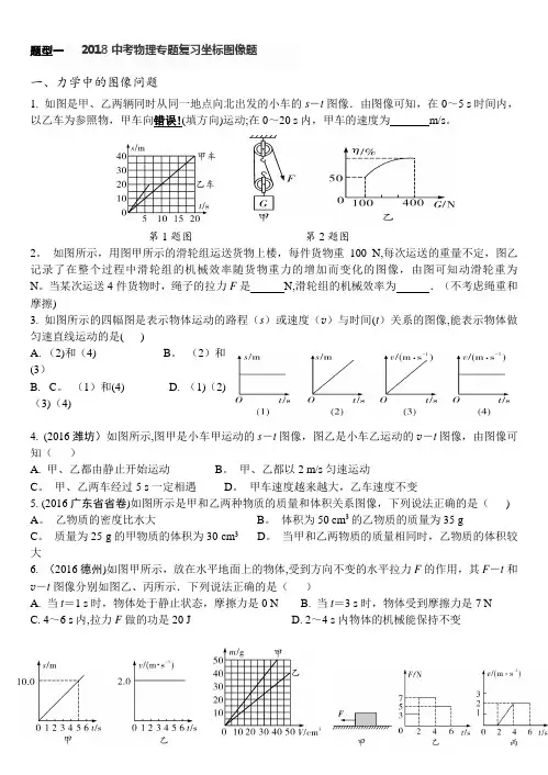2017中考物理专题复习坐标图像题含详细解析