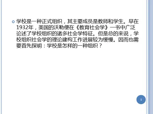 学校组织的社会学分析课件