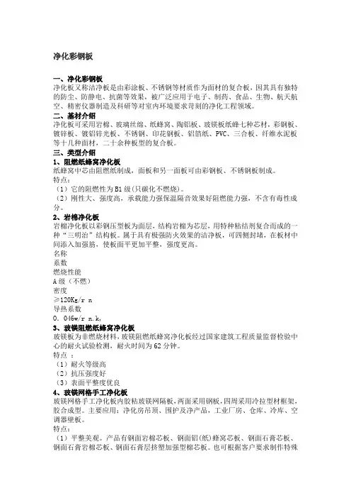 净化彩钢板