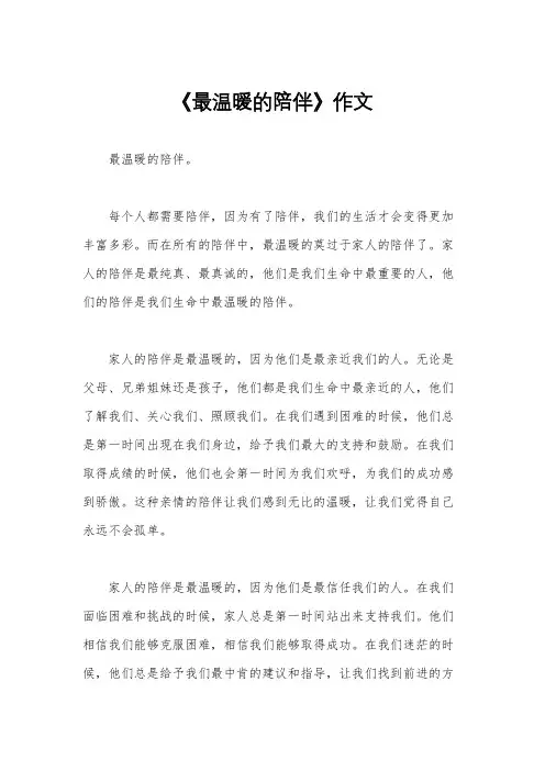 《最温暖的陪伴》作文