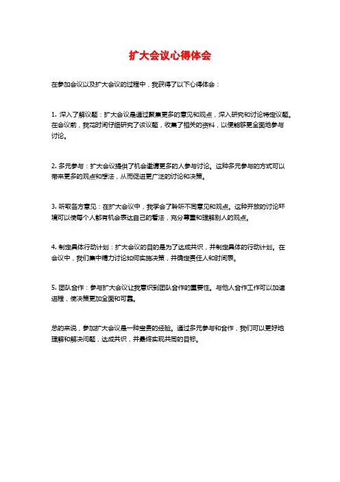 扩大会议心得体会