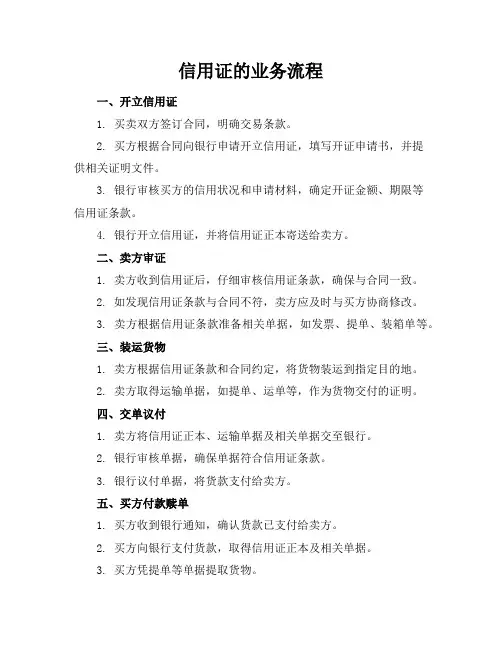 信用证的业务流程
