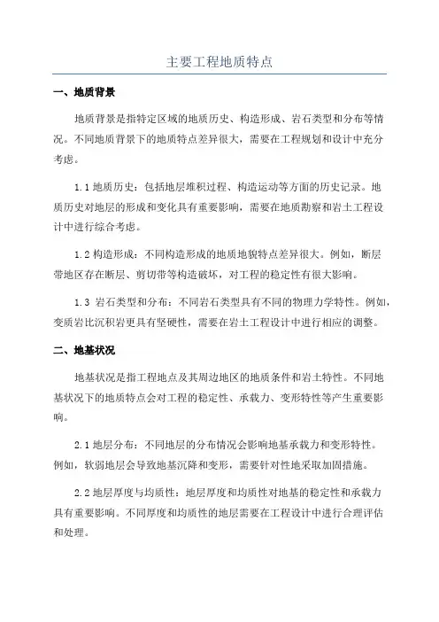 主要工程地质特点