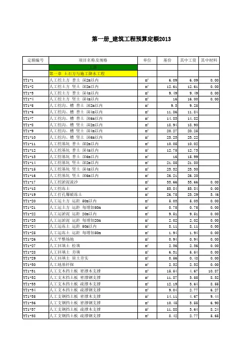 电力建设工程预算定额(2013年版)