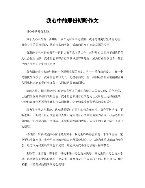 我心中的那份期盼作文