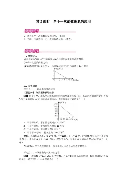 单个一次函数图象的应用  公开课获奖教案  公开课获奖教案