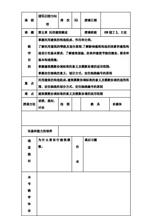 建筑工程技术《第5章 民用建筑概述》
