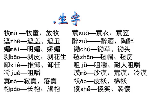 小学语文五年级下册《第二单元》知识点汇总