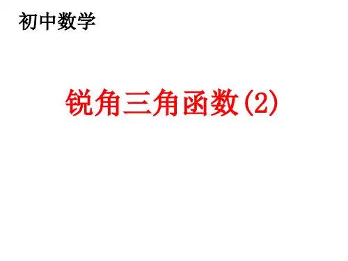 初中数学：锐角三角函数(2)