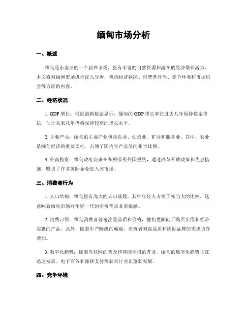 缅甸市场分析