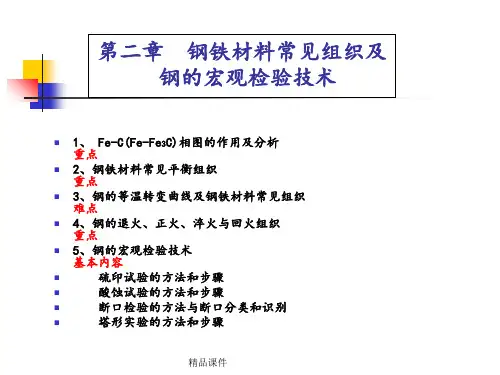 实验2 钢铁材料常见组织及钢的宏观检验技术