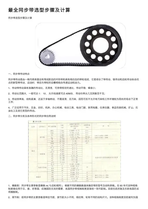 最全同步带选型步骤及计算