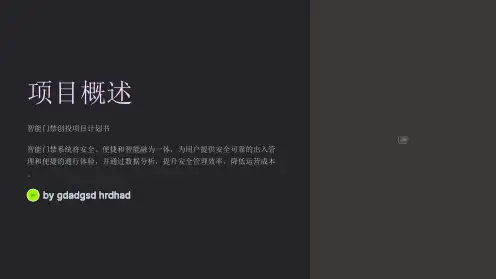 智能门禁创投项目计划书
