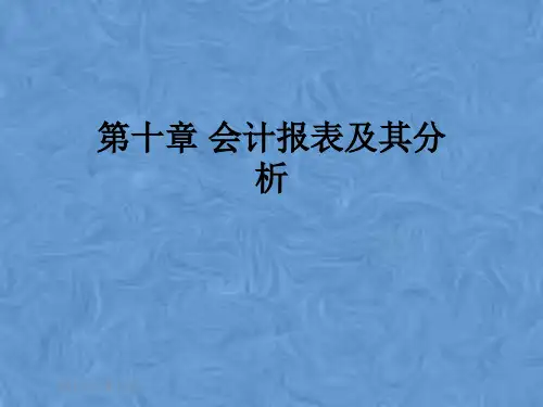 第十章 会计报表及其分析